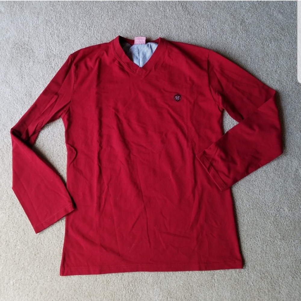 Boys Young Men Red Long Sleeve T-Shirt from London - size Large
